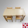 Kids Activity Table & Wood Chairs Set - Children's School Furniture (Red, Lime, Dark Oak, Beechwood)  for sale online in UK
