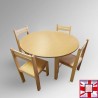 Round Kids Table & Wood Chairs Set - Children's Activity Furniture (Red, Blue, Lime, Beechwood) for sale online in UK