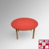 Kids Round Coloured Table - Children's Preschool Desk (Red)