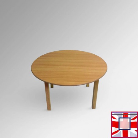 Kids Round Coloured Table - Children's Preschool Desk Beechwood)