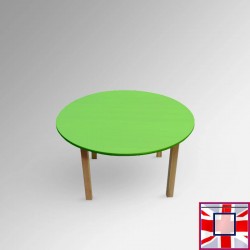 Kids Round Coloured Table - Children's Preschool Desk ( Lime)