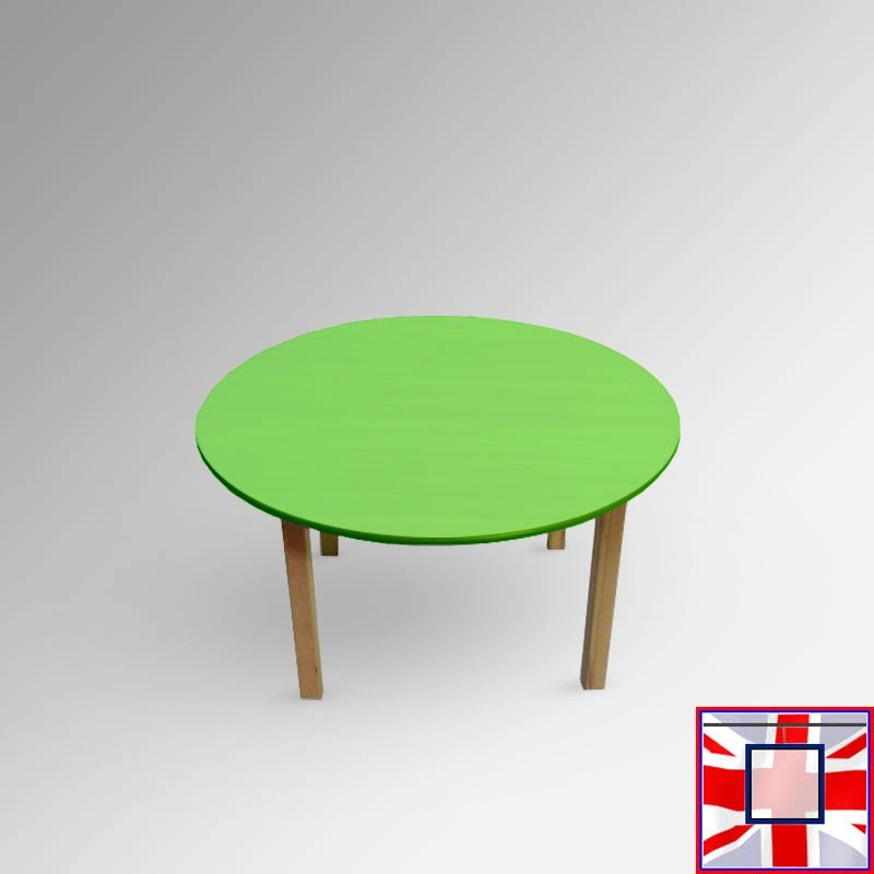 Kids Round Coloured Table - Children's Preschool Desk ( Lime)