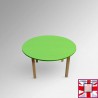 Kids Round Coloured Table - Children's Preschool Desk ( Lime)