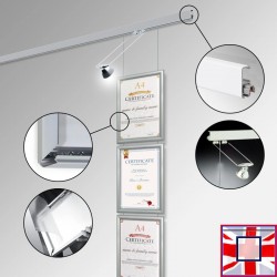 Certificate Frame Display Kit - Diploma Frame, Picture Rail & Lighting (Complete Hanging System) for sale online in UK