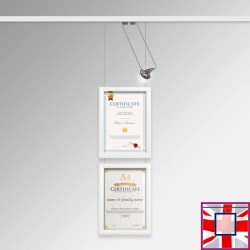 Certificate Frame Display Kit - Diploma Frame, Picture Rail & Lighting (Complete Hanging System)