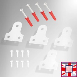 White Mirror Plate & Screws Set (Pack of 4) for sale onine in UK