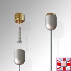 Ceiling Cable Panel Clamp Kit - Hang Signage Panels & Advertising Boards From Ceilings, Acrylic & Glass Compatible