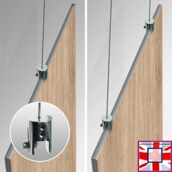 Ceiling Cable Panel Clamp Kit - Hang Signage Panels & Advertising Boards From Ceilings, Acrylic & Glass Compatible