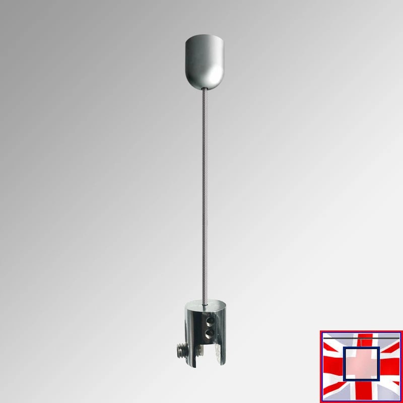 Ceiling Cable Panel Clamp Kit - Hang Signage Panels & Advertising Boards From Ceilings, Acrylic & Glass Compatible