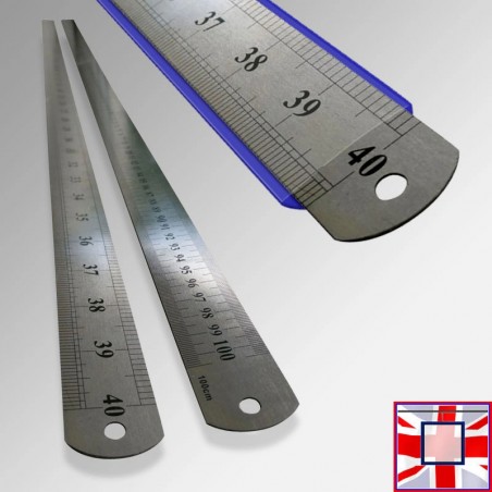 1m Metal Ruler - Ideal for Drawing & Cutting (Stainless Steel, Straight Edge) for sale online in UK