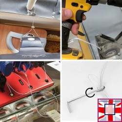 White Security Cable Loop Kit - Anti-Theft Steel Wire For Retail Displays for sale online in UK